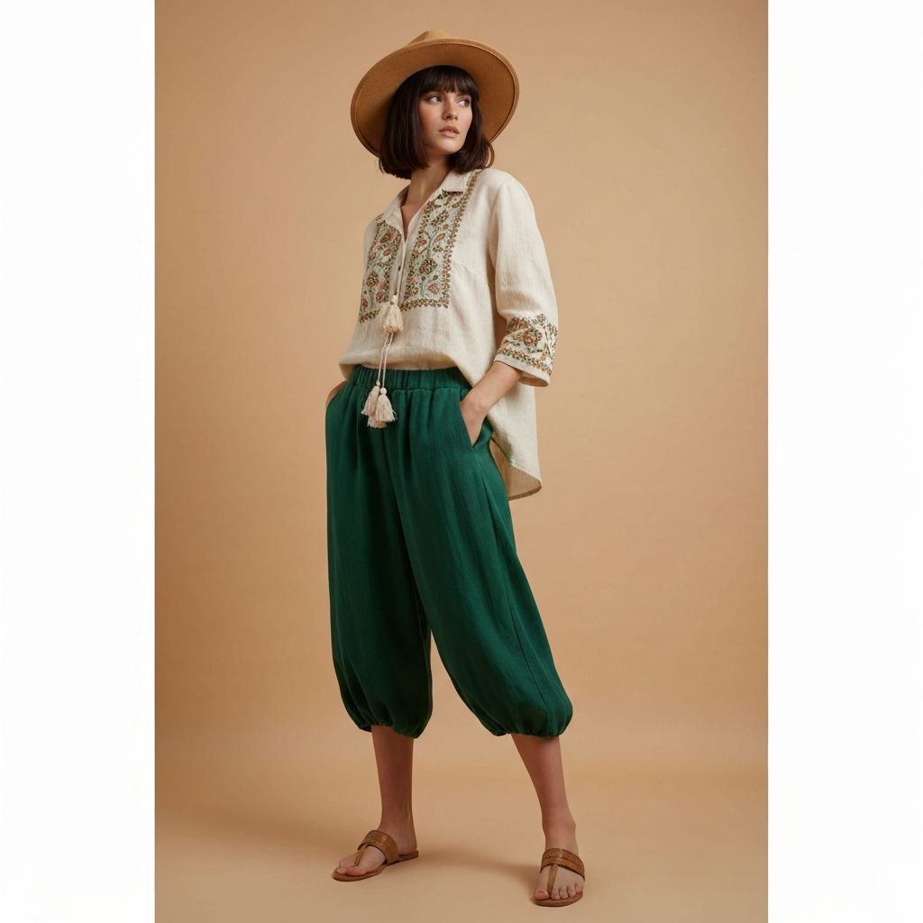 Trendy balloon pants with unique hemlines